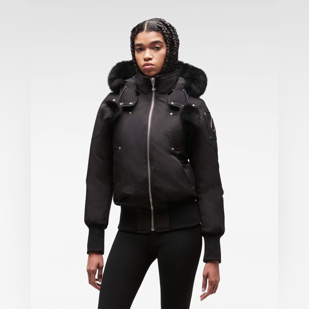 Moose Knuckles Original Debbie Bomber Fox Fur - Black/Black